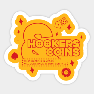 Hookers and Coins 2 - red Sticker